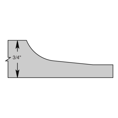 Innovator Panel Raising Knives — Profile 1, 3/4'' Panel, Counter-Clockwise, Corrugated Back