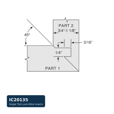 Schmidt Replacement Carbide Inserts for ID20135 Single T&G Lock-Mitre Set