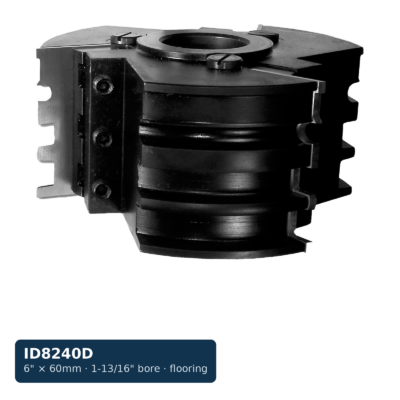 6 in. x 60mm x 1-13/16 in. Bore Flooring Insert Head, 3-Wing