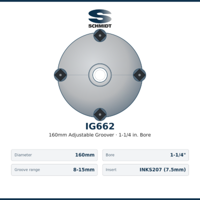 160mm Adjustable Groover, 8mm-15mm Range, 1-1/4 in. Bore