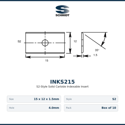 15 x 12 x 1.5mm Reversible Carbide Knives, Box of 10