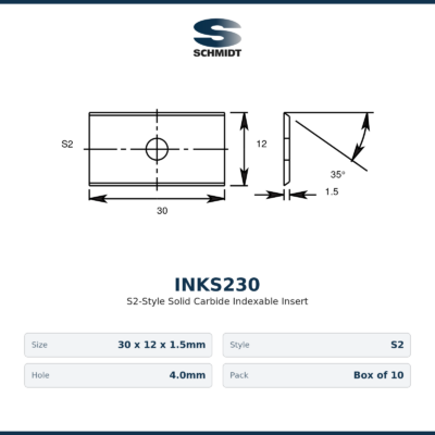 30 x 12 x 1.5mm Reversible Carbide Knives, Box of 10