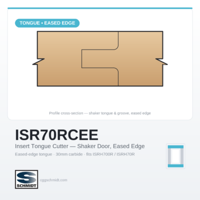 Insert Tongue Cutter — Shaker Door, Eased Edge, 30mm Carbide