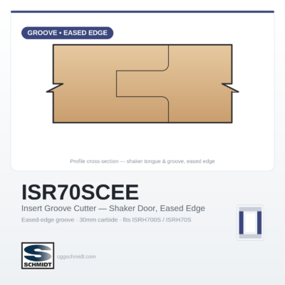 Insert Groove Cutter — Shaker Door, Eased Edge, 30mm Carbide