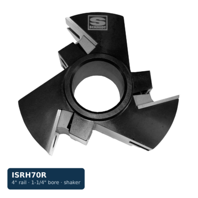 4 in. Insert Rail Head, 3-Wing, 1-1/4 in. Bore, Shaker Pattern — Tongue