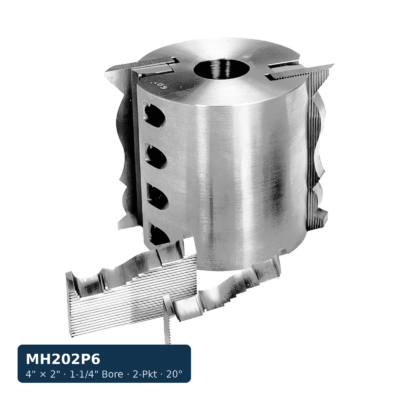 4 in. OD x 2 in. CB Knife Head, 2-Pocket, 20° Hook, 1-1/4 in. Bore