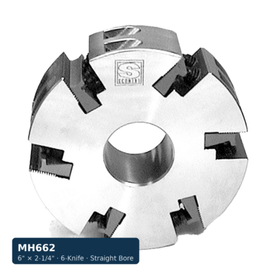 Schmidt Standard Moulder Head, Straight Bore — 6 in. × 2-1/4 in., 6-Knife