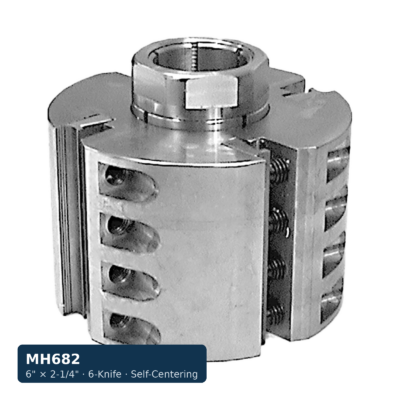 Schmidt Standard Moulder Head, Self-Centering Sleeve — 6 in. × 2-1/4 in., 6-Knife