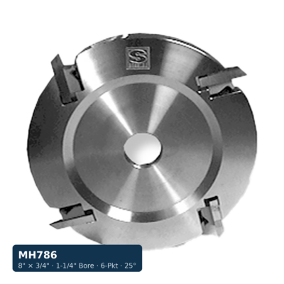 8 in. OD x 3/4 in. CB Cope Head, 6-Pocket, 25° Hook, 1-1/4 in. Bore