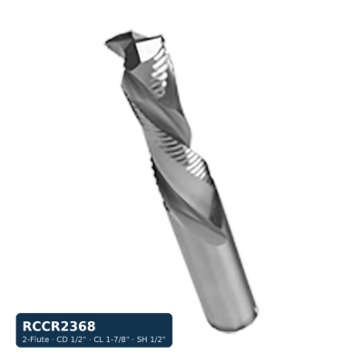 Solid Carbide Compression Rougher Spiral Bit, 2-Flute — CD 1/2" · CL 1-7/8" · SH 1/2" · OAL 4"