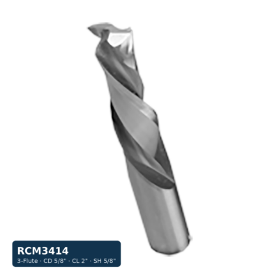 Solid Carbide Mortise Compression Bit, 3-Flute — CD 5/8" · CL 2" · SH 5/8" · OAL 4"