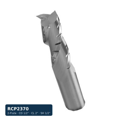 Solid Carbide Chipbreaker Spiral Bit, 2-Flute — CD 1/2" · CL 2" · SH 1/2" · OAL 4"