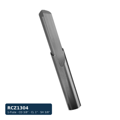 Solid Carbide Z-Flute Straight Bit, 1-Flute — CD 3/8" · CL 1" · SH 3/8" · OAL 3"