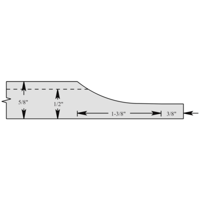 Panel Raising Cutter — 6" Dia × 1-1/4" Bore, 5/8" Panel, 3/8" Raise, Cove, C-3 Carbide, 3-Wing