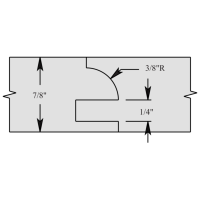 4'' x 1-1/4'' Bore Carbide 3-Wing Stile & Rail Set — 3/8'' Bead Profile