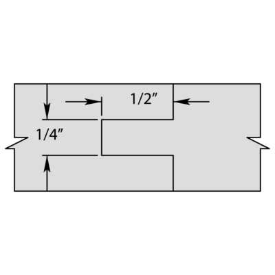 4'' x 1-1/4'' Bore Carbide 3-Wing Stile & Rail Set — Standard Profile, 6 Cutters (Trims Tongue)