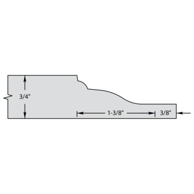 Panel Raising Cutter — 6" Dia × 1-1/4" Bore, 3/4" Panel, 3/8" Raise, Ogee/Step, C-3 Carbide, 3-Wing