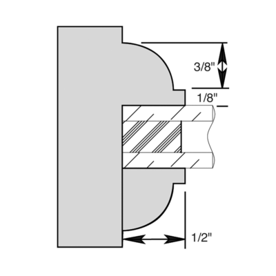 Window Sash Cutter Set — 7-Piece S-Alloy Insert (Glass) with 3/8" Sticking, 7" × 1-1/4" Bore (3-Wing)